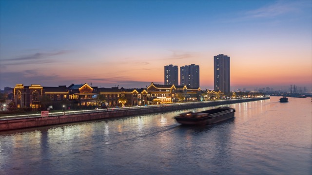 经开区运河公园、京杭运河 日转夜