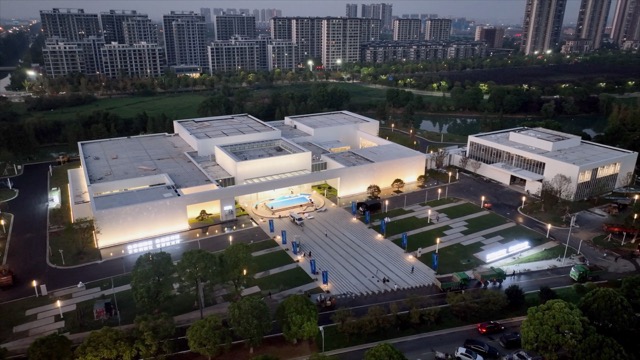 「武进」两湖创新区展览馆夜景航拍