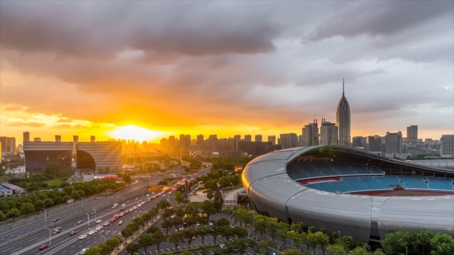 「新北」奥体中心，市政府，市民广场同框日