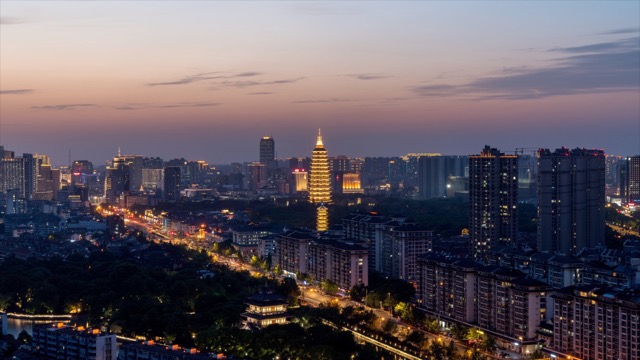 东坡公园，红梅公园，大运河 日转夜亮灯