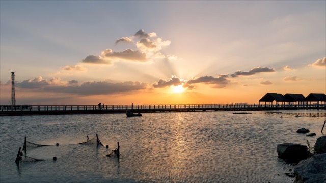 西太湖 滆湖公园 日落