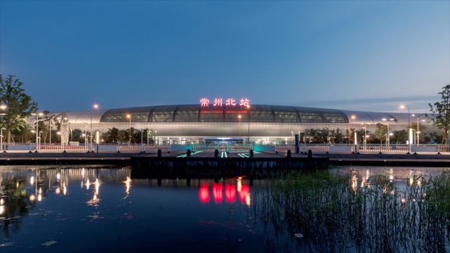 常州北站、新龙湖公园日落