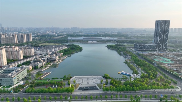 常州北站 新龙湖公园航拍