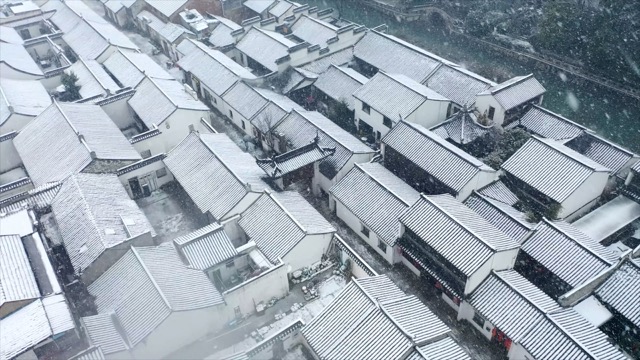 青果巷 雪景航拍