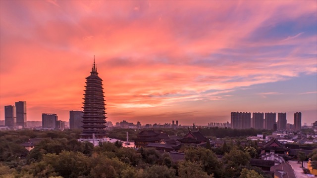 天宁寺 日出朝霞