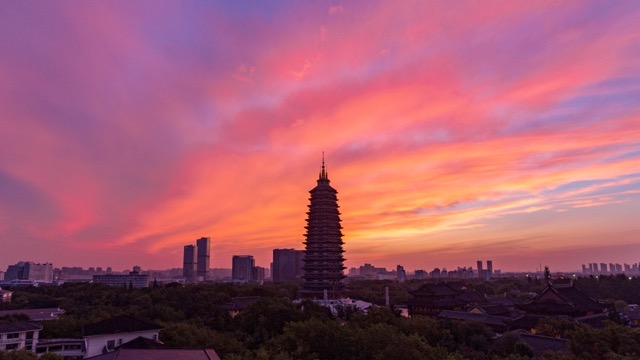 天宁宝塔 朝霞