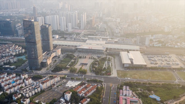 常州站北广场 航拍延时环绕