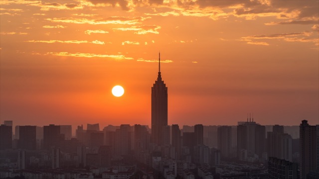 传媒中心 日出大景