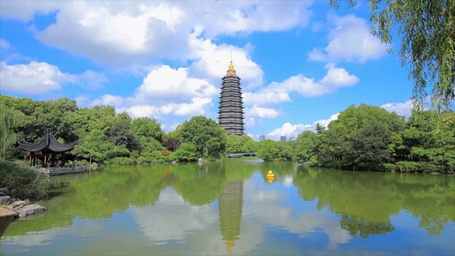 红梅公园 蓝天白云延时