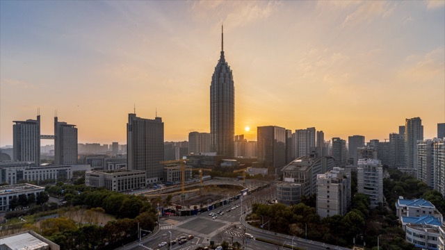 传媒中心 日落延时