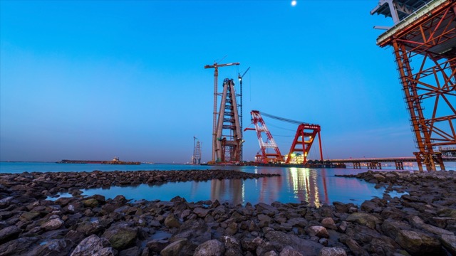 建设中的常泰大桥