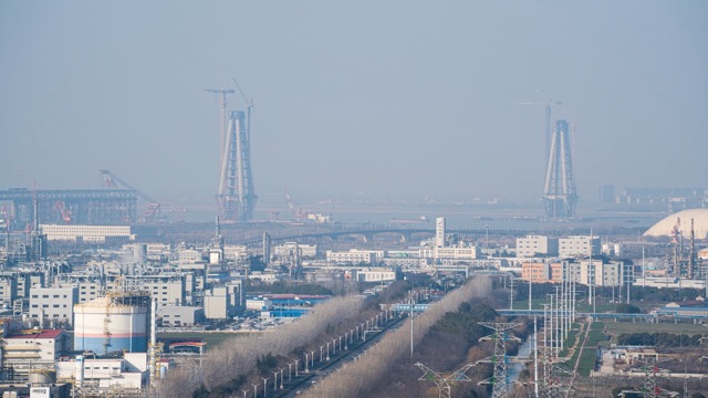 常泰大桥全景长焦延时
