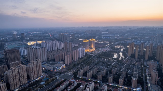 经开区东方大道 夕阳