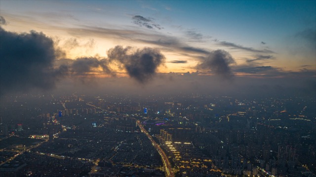 「天宁」常州高空亮灯夜景