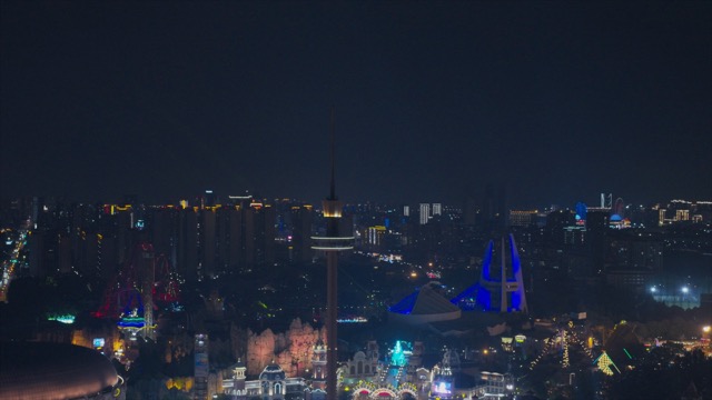 「新北」中华恐龙园观光塔夜景
