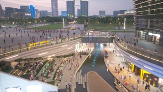 「新北」文化广场音乐会 夜市人流