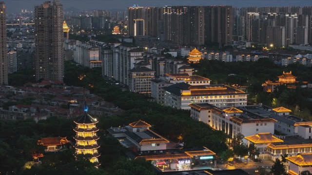 「天宁」延陵路古建筑 夜景航拍