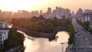 东坡公园运河日景航拍