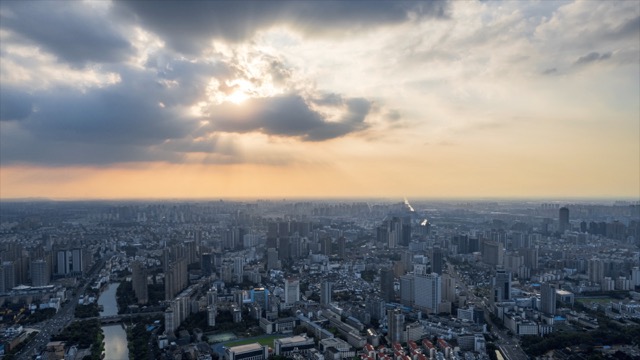 「天宁」城区大景丁达尔光