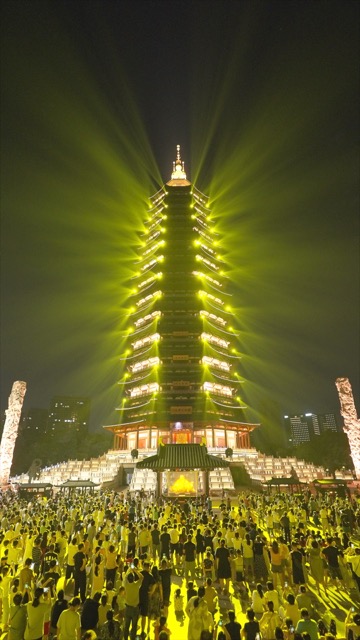 「天宁」天宁寺，放空节灯光秀