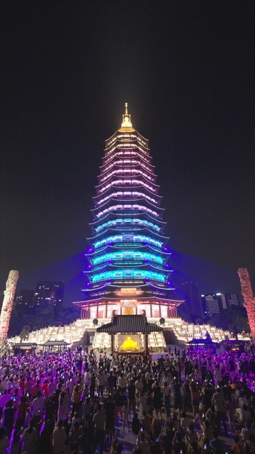 「天宁」天宁寺，放空节灯光秀