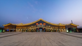 「武进」南沿江高铁 武进站 日转夜外景