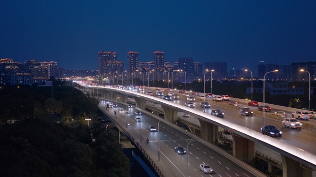 「天宁」青洋路高架车流夜景
