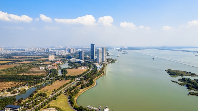 「武进」西太湖揽月湾蓝天白云延时