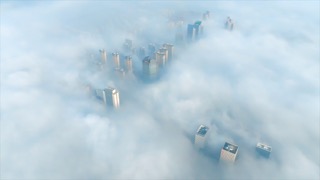 「溧阳」市区平流雾景观