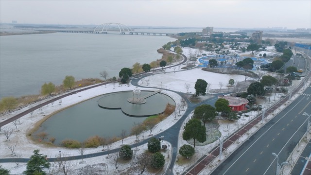「金坛」钱资湖公园雪景