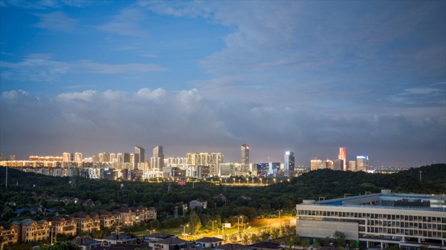 燕山新区大景延时日转夜