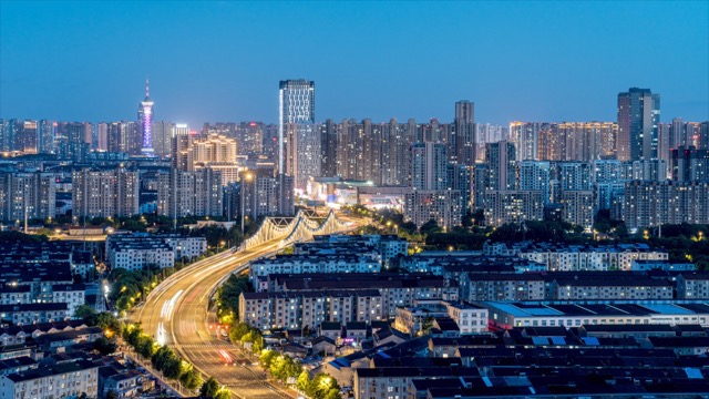 「武进」城市天际线夜景日转夜