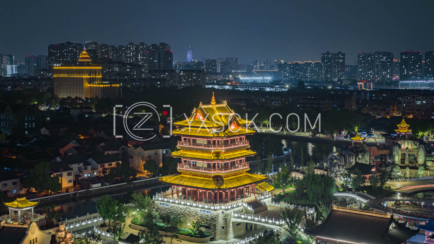 「天宁」萃园九峰阁蓝调夜景