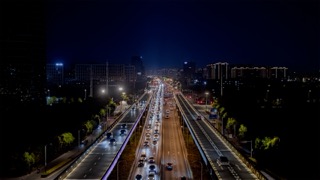 「天宁」青洋路高架夜景车流