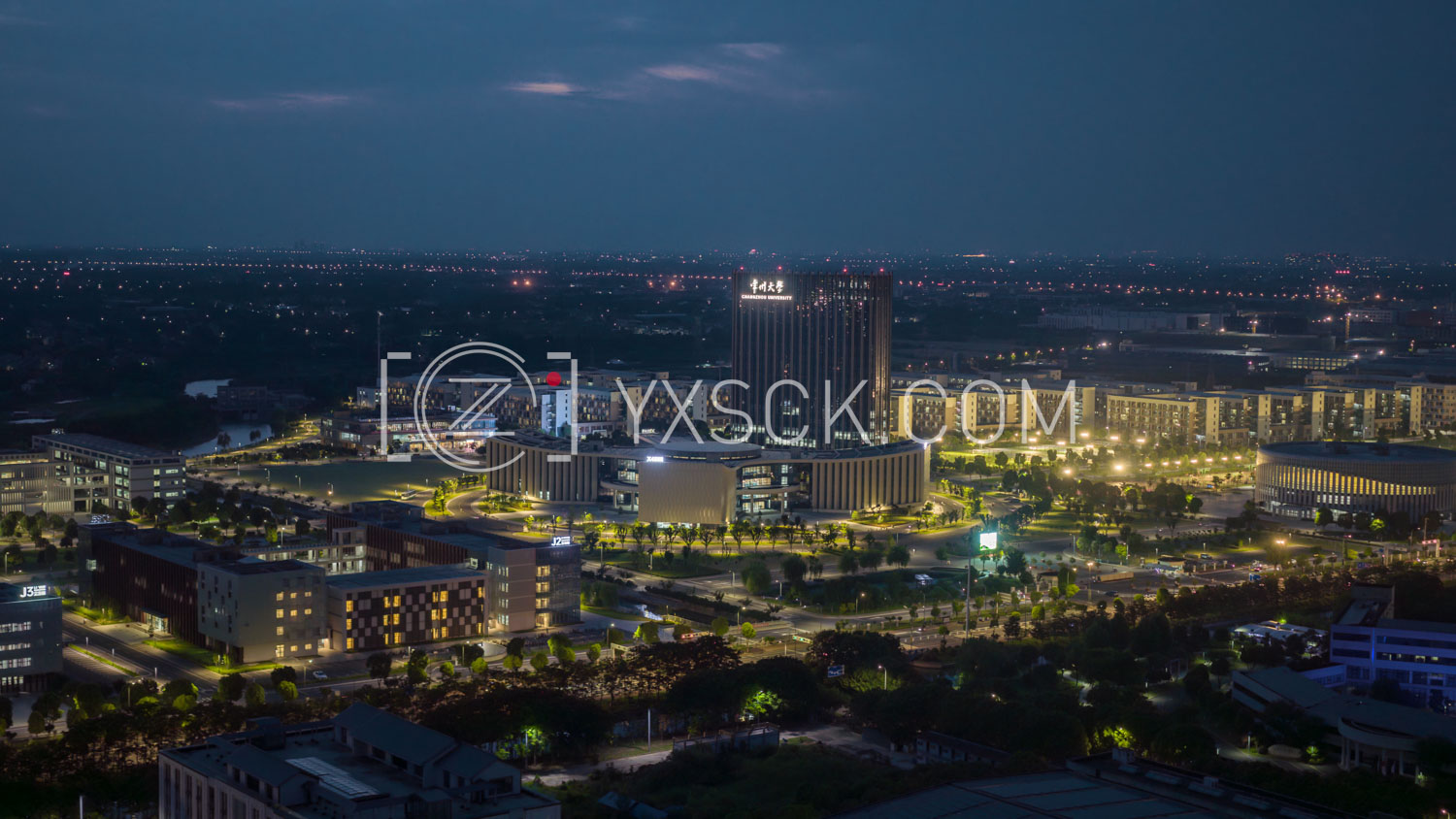 「武进」常州大学蓝调夜景