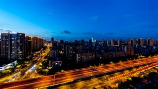 「武进」长虹路高架车流湖塘日转夜