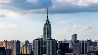 「新北」传媒大厦市政府蓝天白云