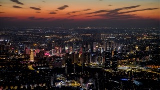 「天宁」常州城市高楼亮灯大景