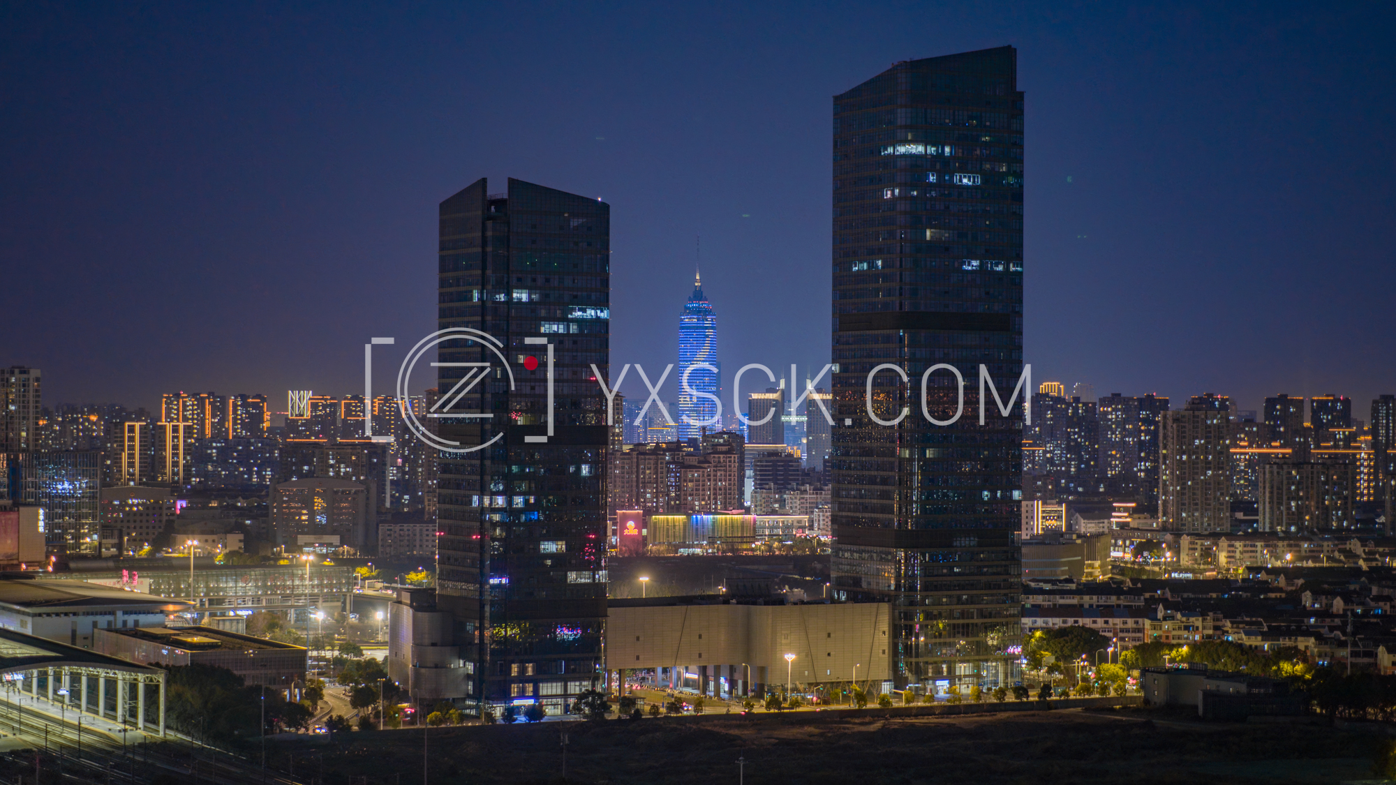「天宁」天宁时代传媒大厦夜景蓝调