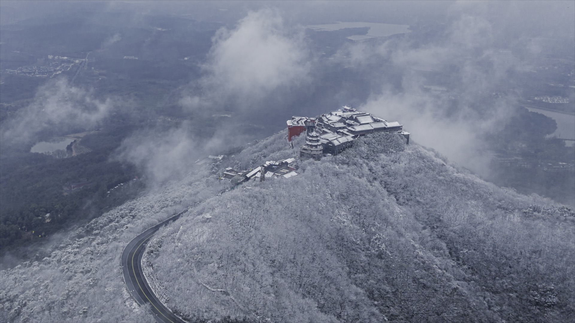 「金坛」乾元观雪景冬天