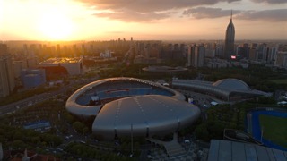 「新北」奥体中心晚霞名度反光